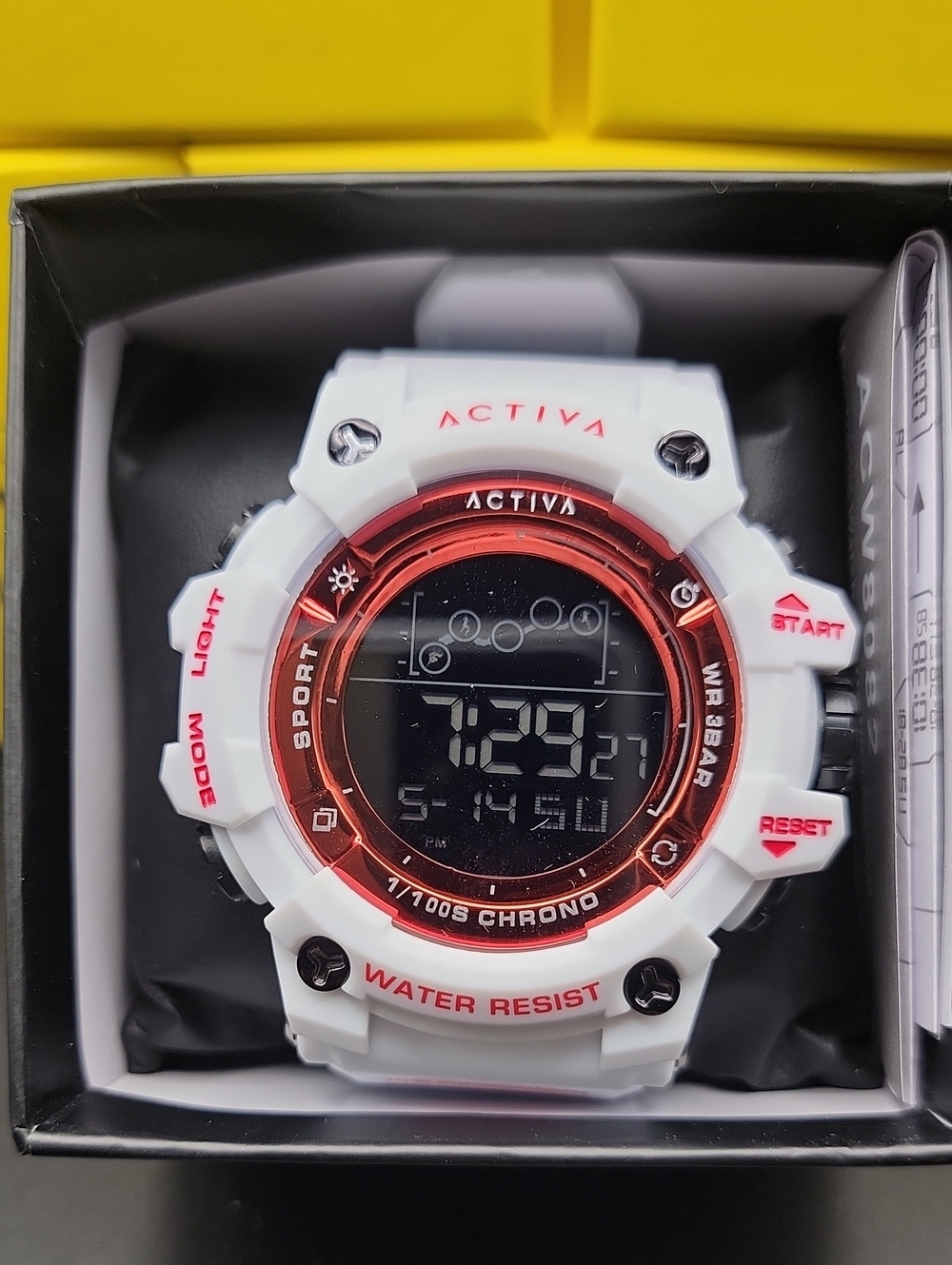 NEW ⌚️Activa Summit X Invicta Unisex Digital Watch 50mm. White/Red ACW8082-016